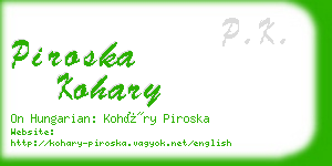 piroska kohary business card